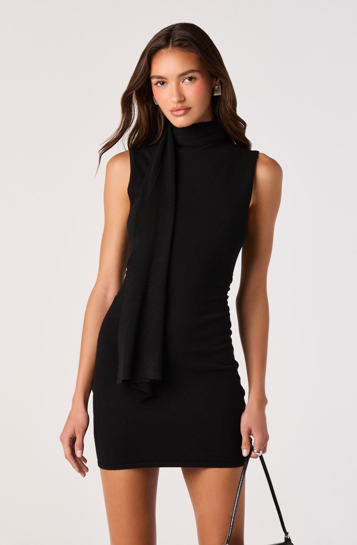 Annie Scarf Sweater Mini Dress