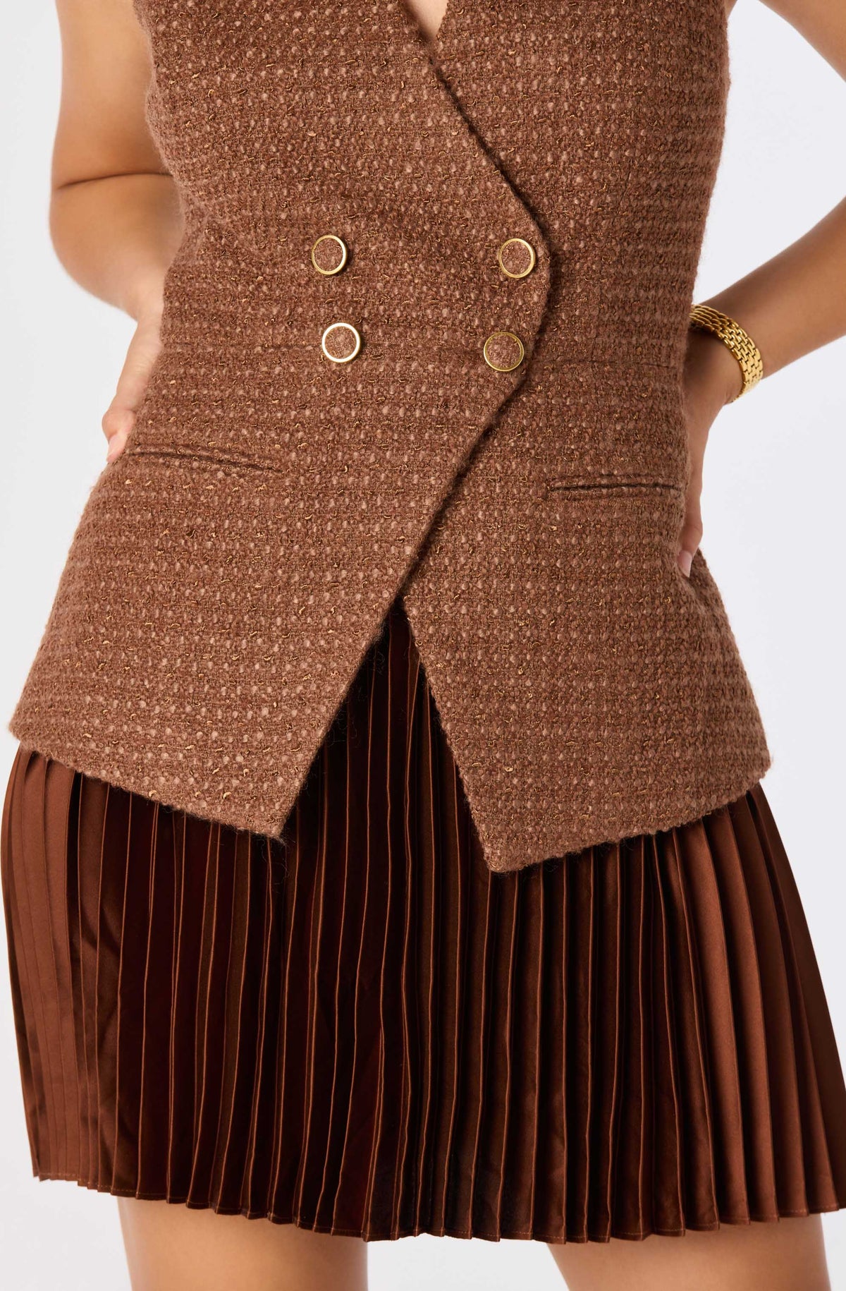 Allyson Tweed Vest Mini Dress