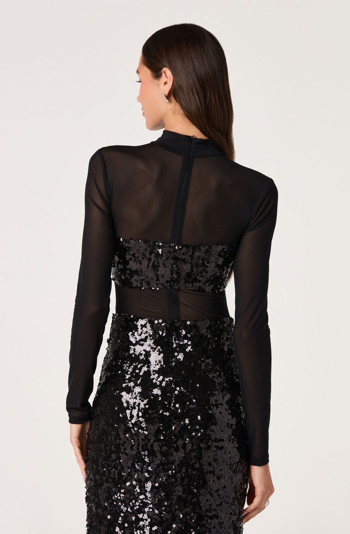 Daja Sequin Mesh Midi Dress