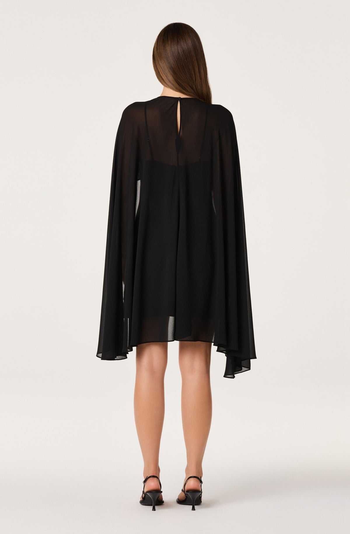 Ginevra Chiffon Cape Mini Dress
