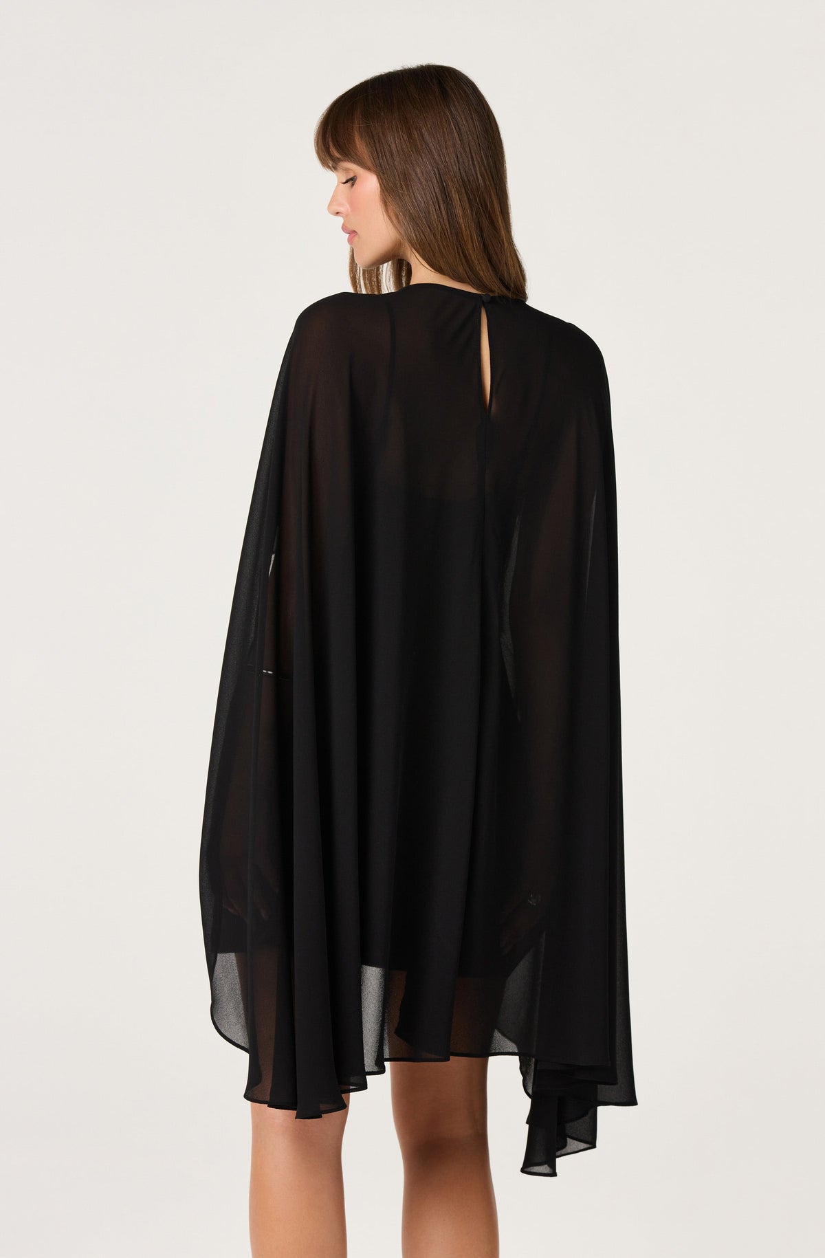 Ginevra Chiffon Cape Mini Dress