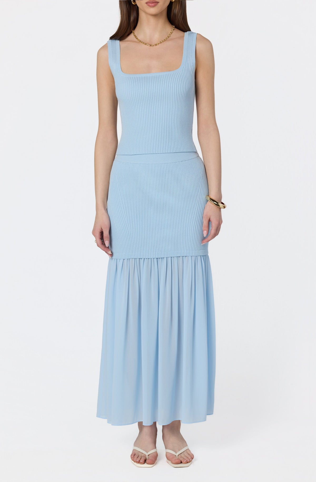 Halie Mixed Media Maxi Skirt