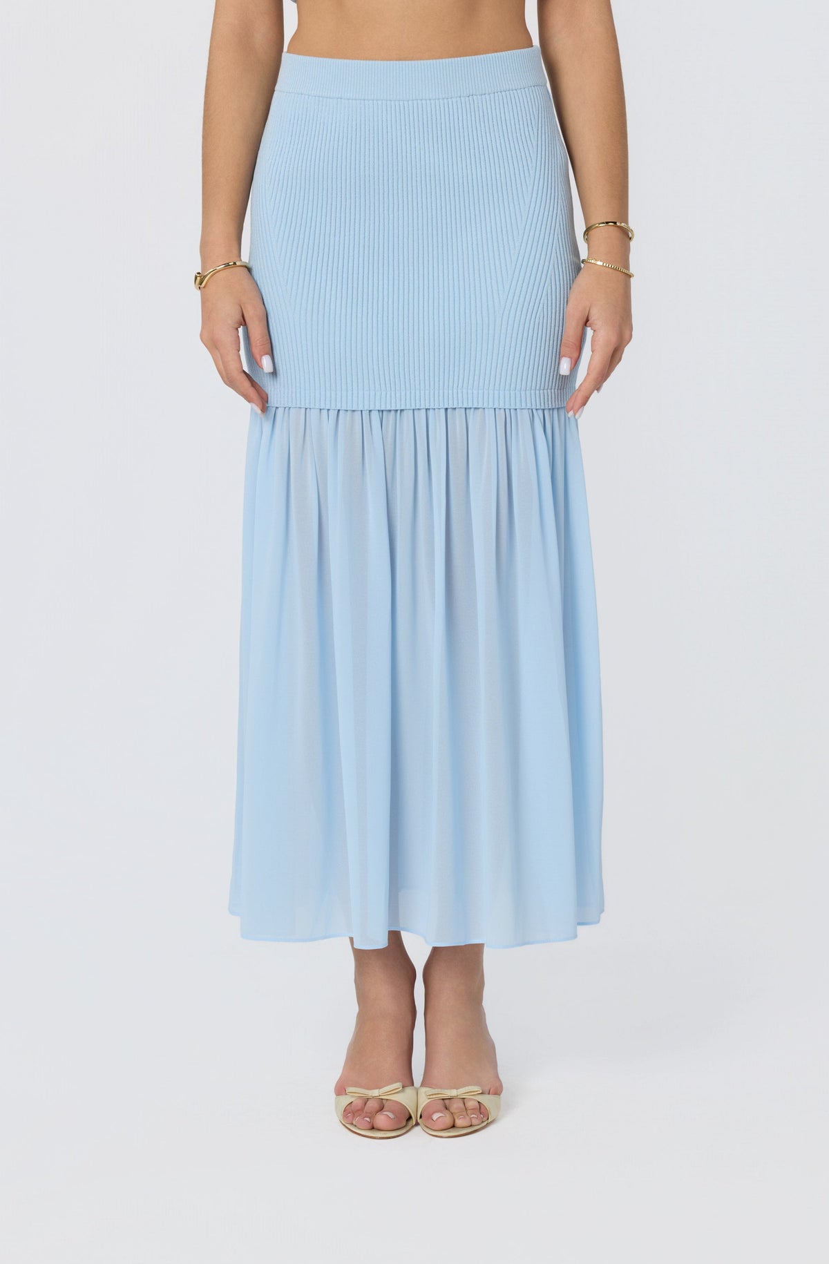 Halie Mixed Media Maxi Skirt