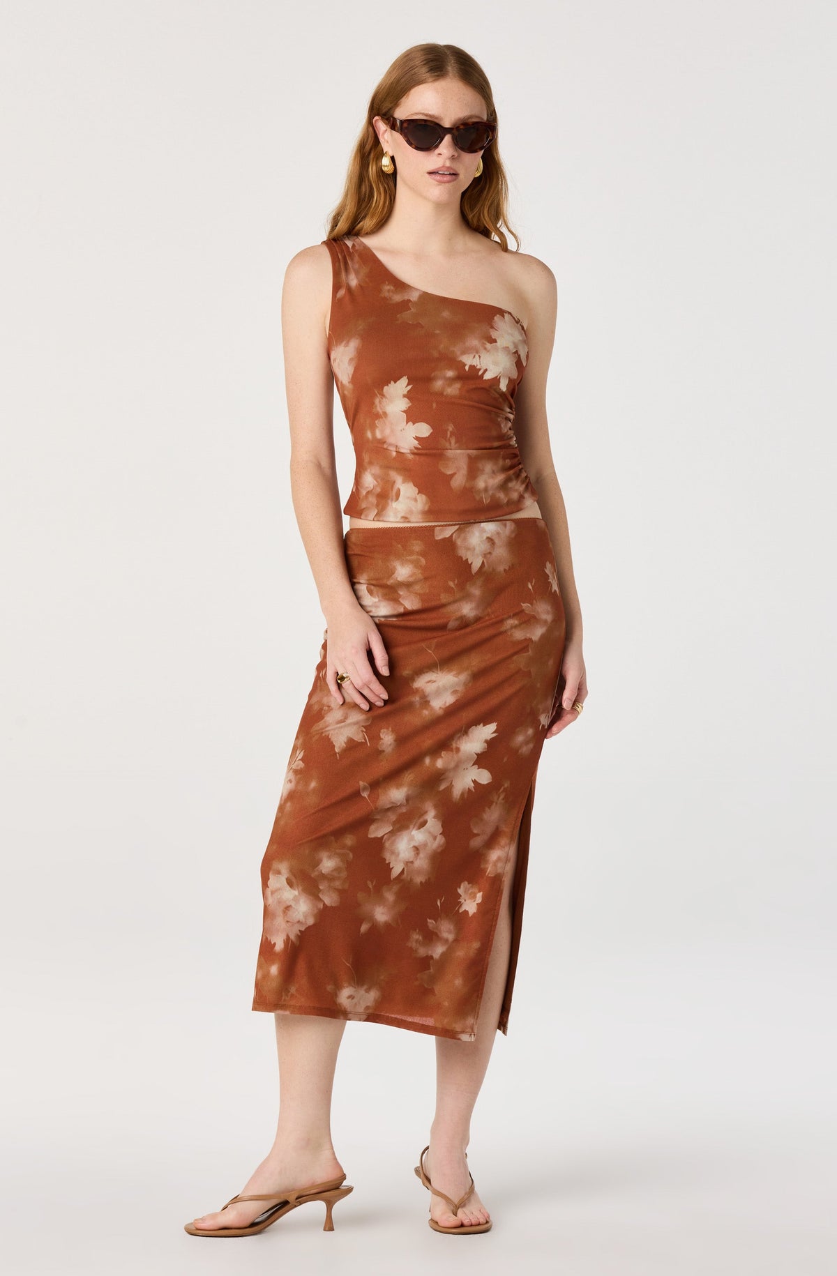 Adalee Floral Knit Midi Skirt
