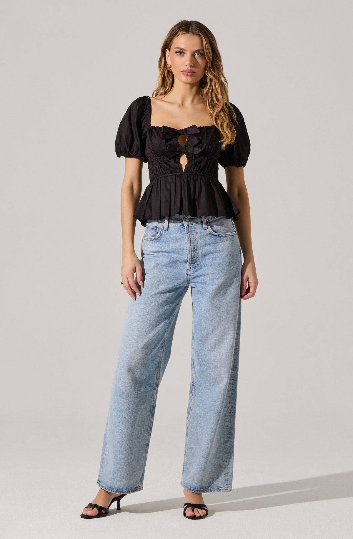 Bow Front Peplum Top