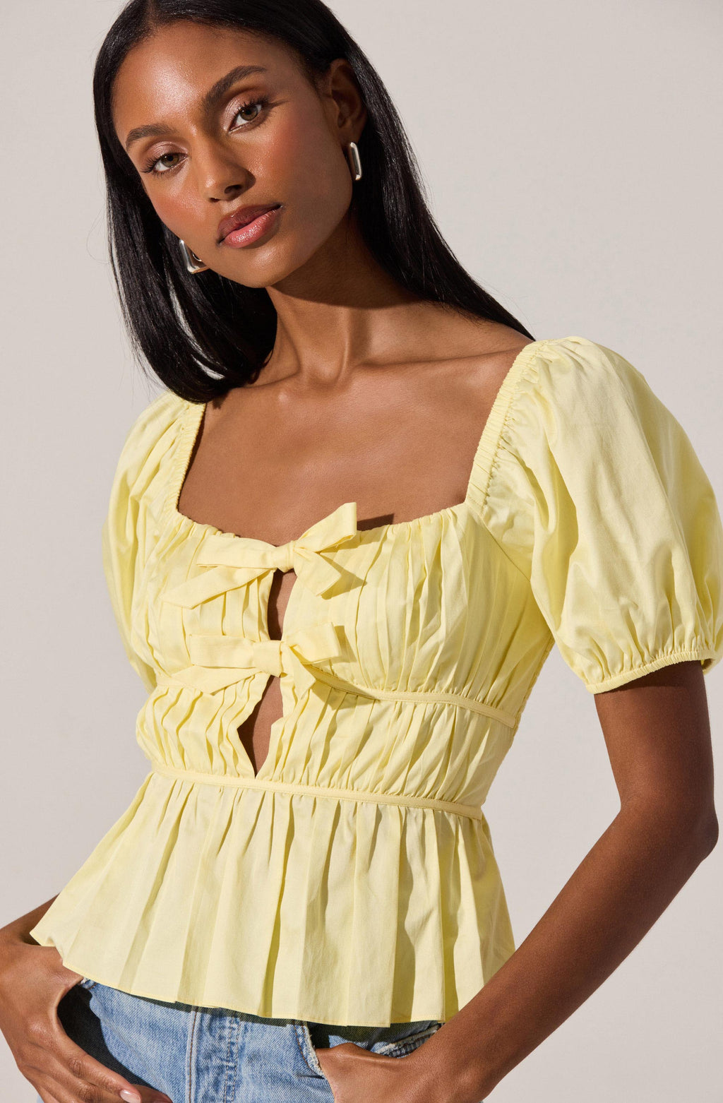 Bow Front Peplum Top