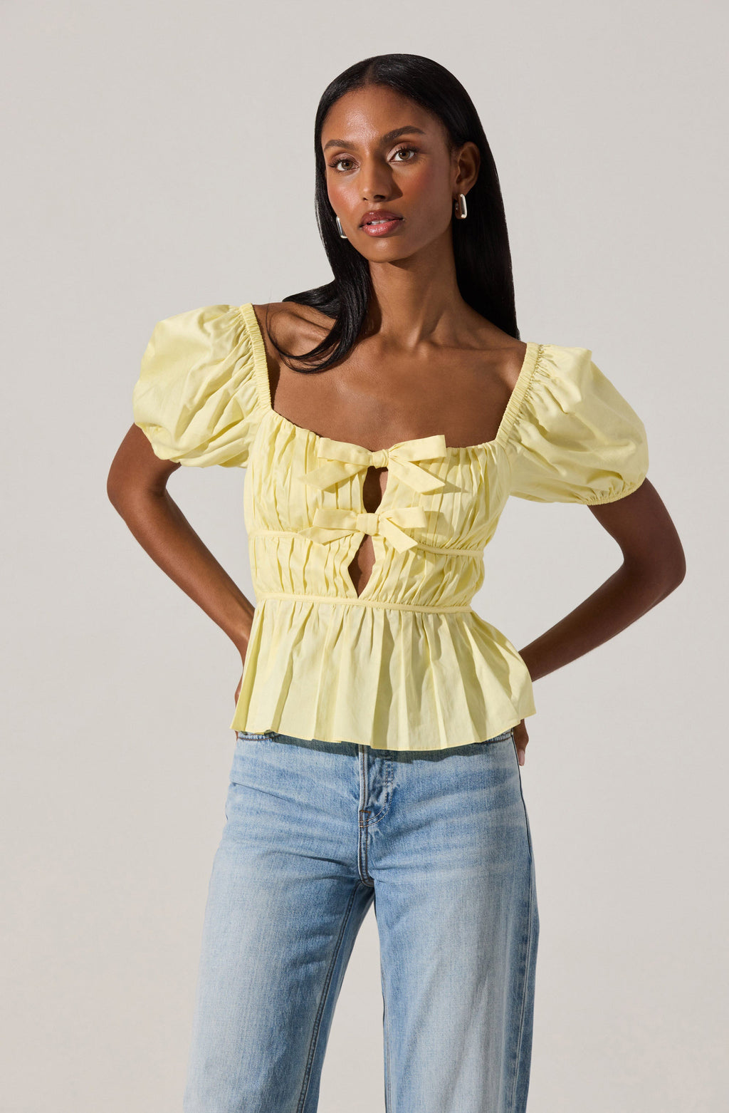 Bow Front Peplum Top