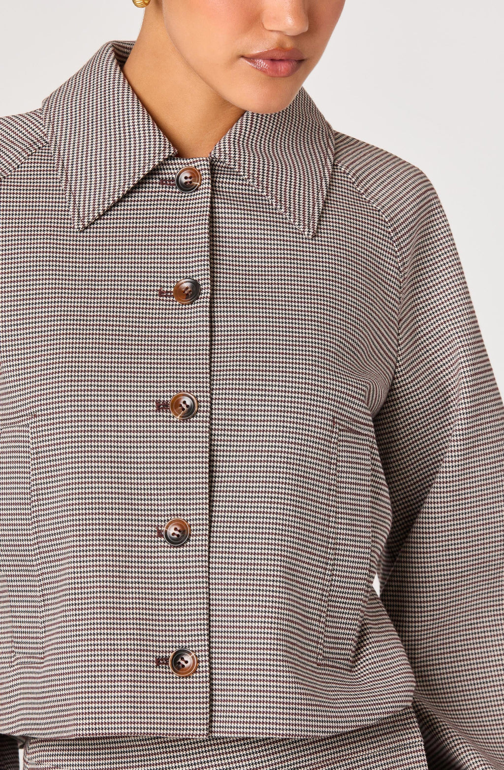 Cropped Tailored Balloon Sleeve Jacket