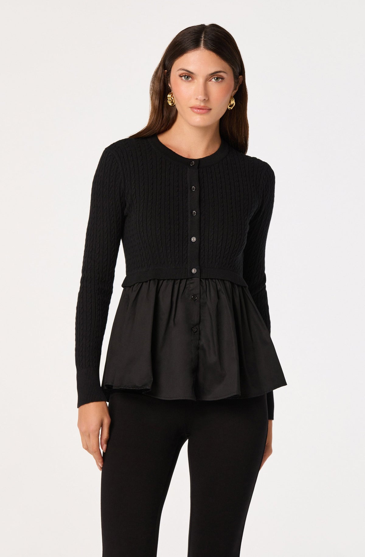 Mixed Media Peplum Top