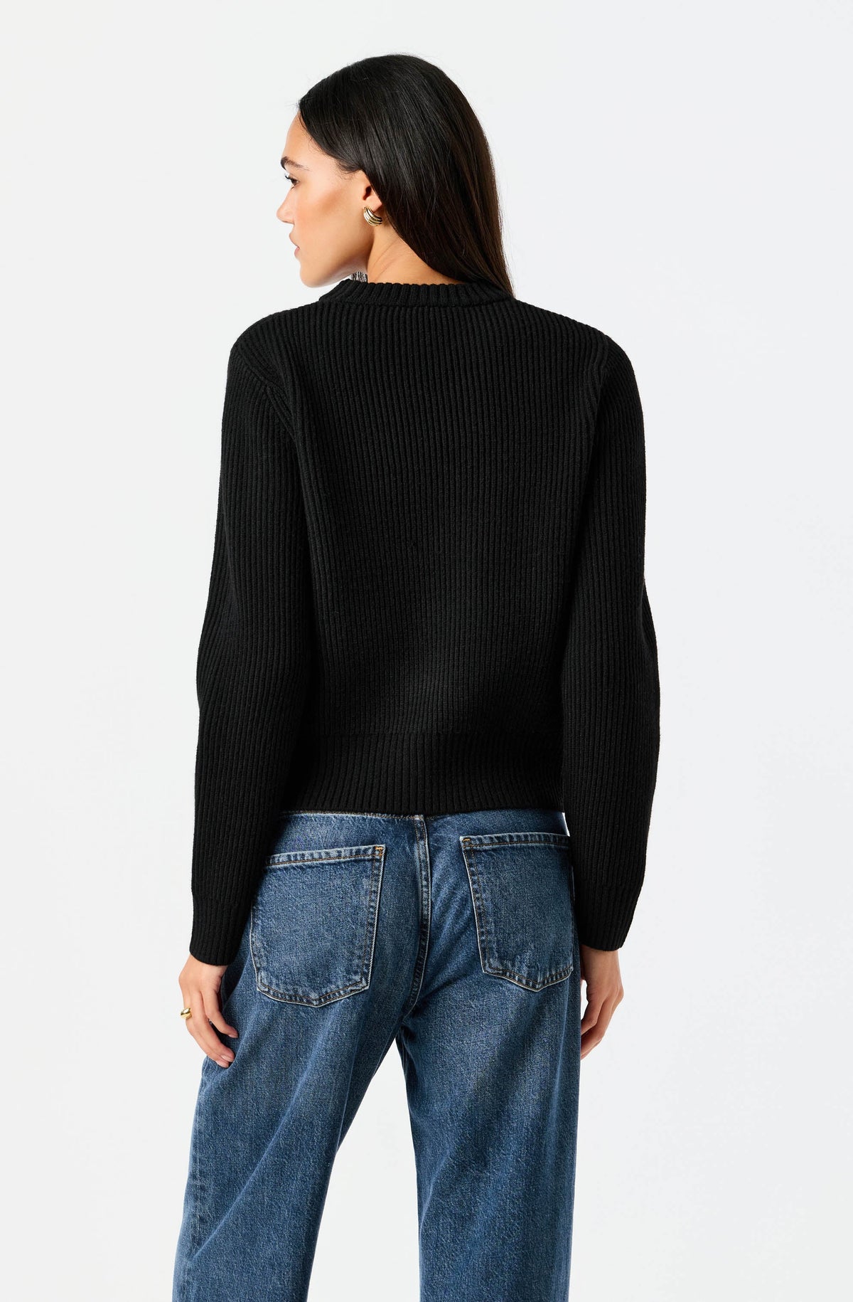 Cayleigh Rib Knit Satin Bow Pocket Sweater