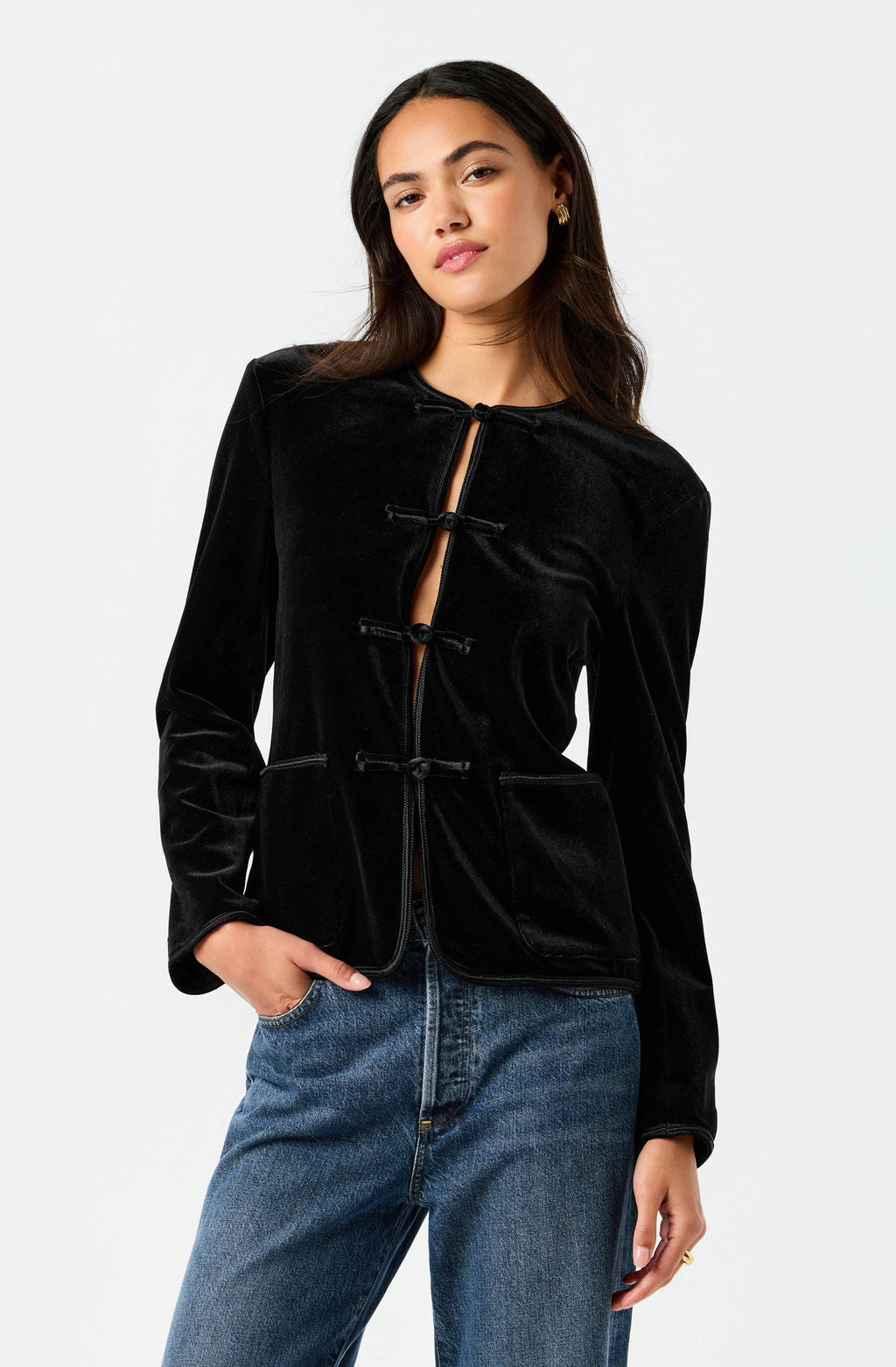 Zahra Velvet Frog Closure Jacket
