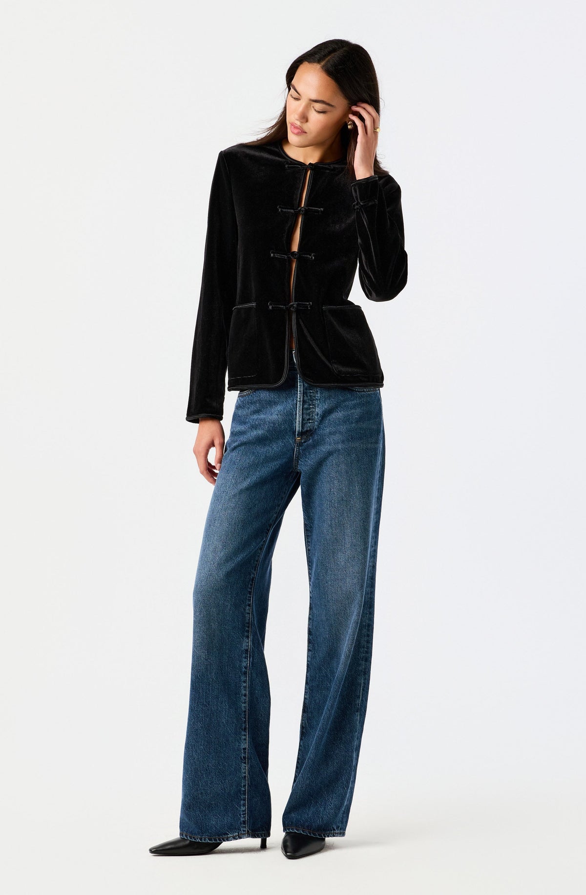 Zahra Velvet Frog Closure Jacket