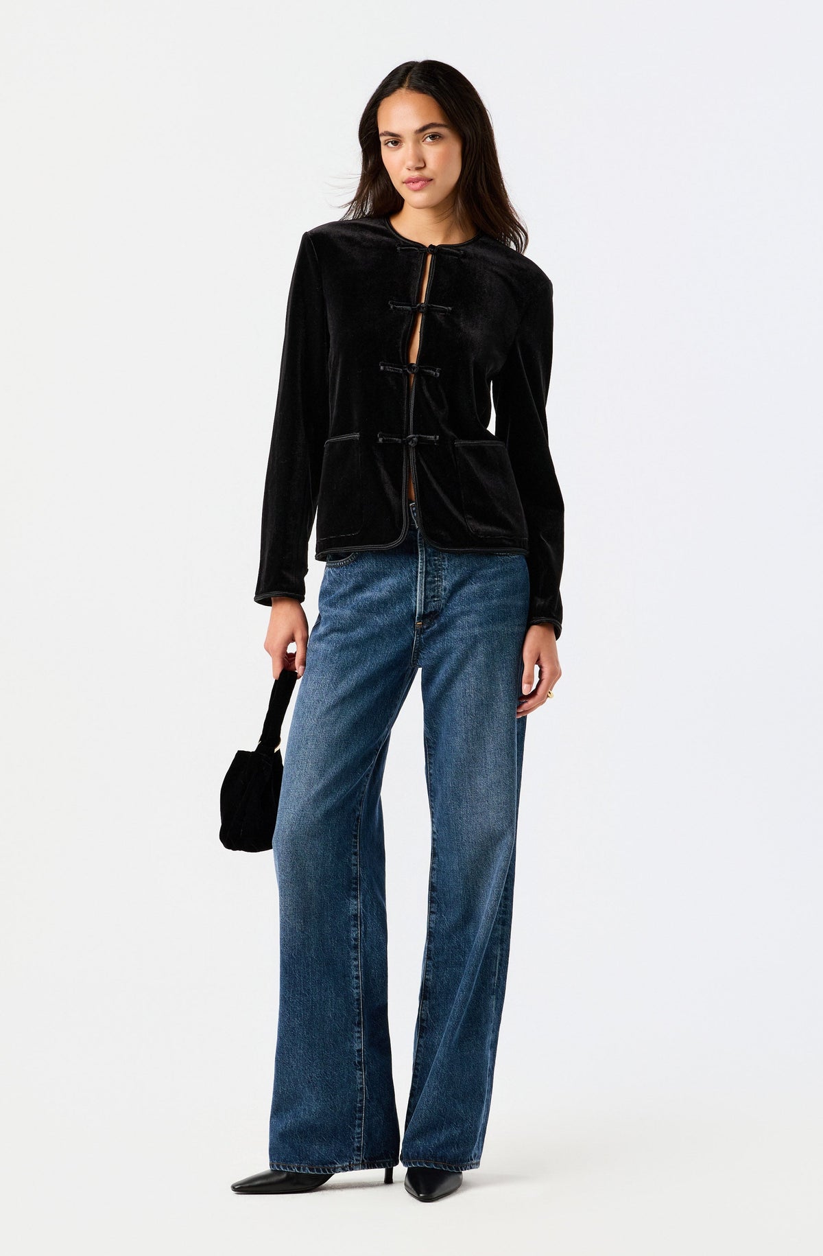 Zahra Velvet Frog Closure Jacket